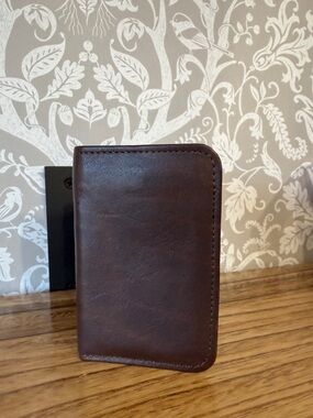 Rolfs Royal Crest Vintage Brown Cowhide Leather Trifold Wallet Cards & Cash EUC